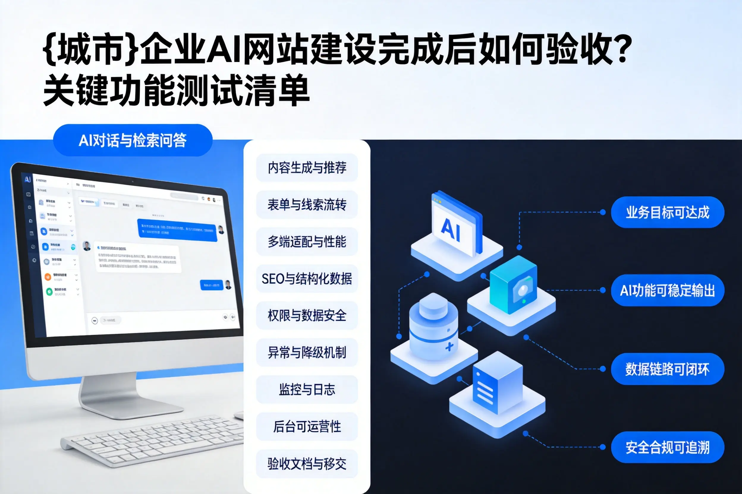 安阳企业AI网站建设完成后如何验收？关键功能测试清单