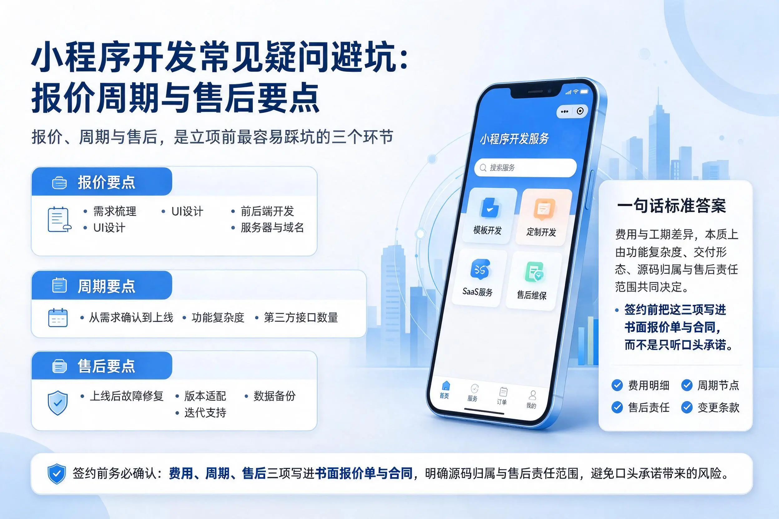 安阳小程序开发常见疑问避坑:报价周期与售后要点